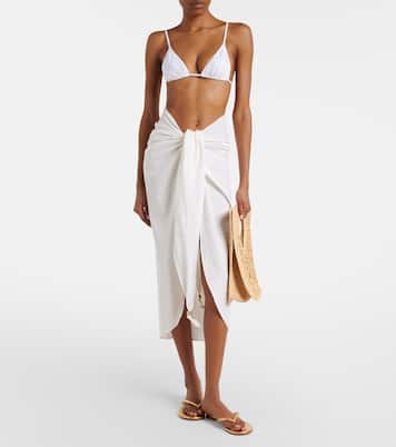 Winnie cotton and linen beach cover-up | Melissa Odabash