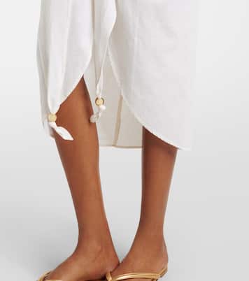 Winnie cotton and linen beach cover-up | Melissa Odabash