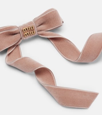 Logo velvet bow hair clip | Miu Miu