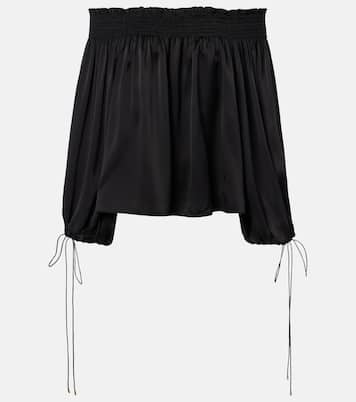 Off-shoulder silk satin top | Chloé