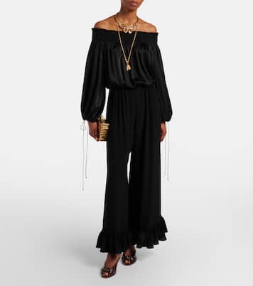 Off-shoulder silk satin top | Chloé