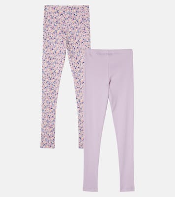 Set Jules aus zwei Leggings aus Rippstrick | Wheat