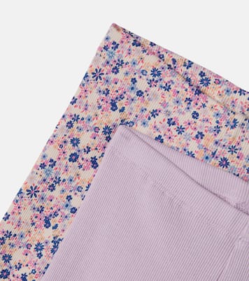 Set Jules aus zwei Leggings aus Rippstrick | Wheat