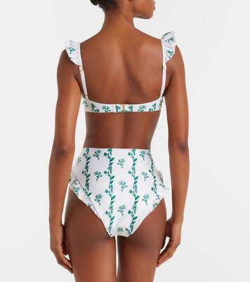 Bas de bikini Jengibre floral à volants | Agua by Agua Bendita