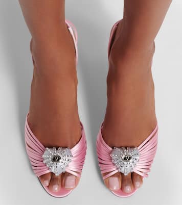 Cœur Royal satin slingback sandals | Valentino Garavani