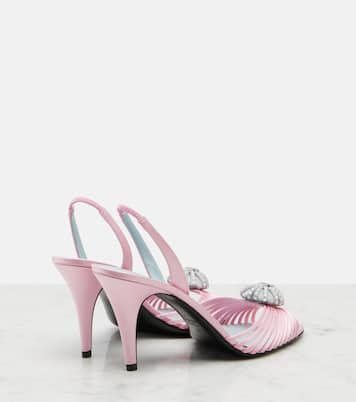 Cœur Royal satin slingback sandals | Valentino Garavani