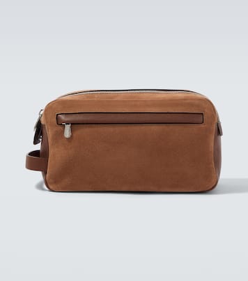 Kosmetiketui aus Veloursleder und Leder | Brunello Cucinelli
