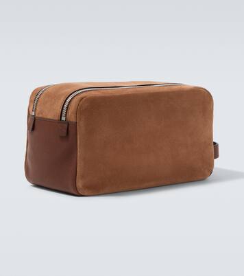 Kosmetiketui aus Veloursleder und Leder | Brunello Cucinelli