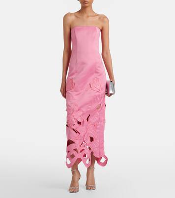 Rayna floral-appliqué bustier gown | Leo Lin