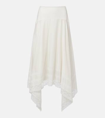 Gonna midi Ainsley in cotone con pizzo | Staud