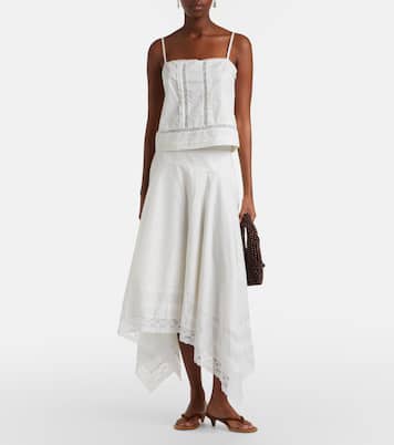 Gonna midi Ainsley in cotone con pizzo | Staud