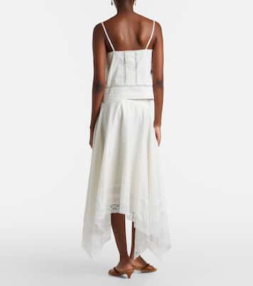 Gonna midi Ainsley in cotone con pizzo | Staud