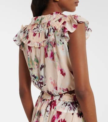 Eleonore floral ruffled silk crop top  | Ulla Johnson