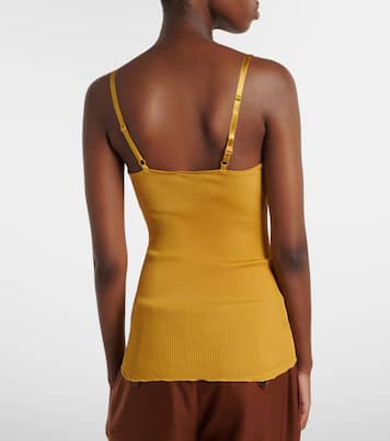Tanktop aus Rippstrick aus Seide mit Spitze | Saint Laurent