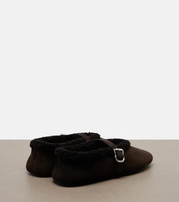 Shearling-lined suede Mary Jane flats  | Alaïa