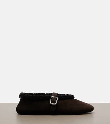 Shearling-lined suede Mary Jane flats  | Alaïa