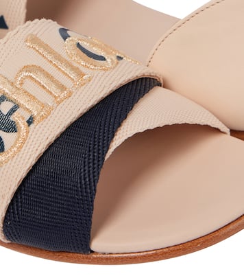 Leather-trimmed sandals | Chloé Kids