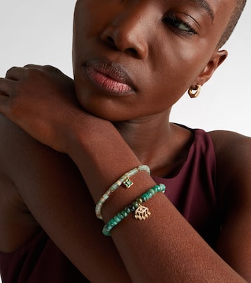 Pulsera Evil Eye de oro de 14 ct con flecos y diamantes | Sydney Evan