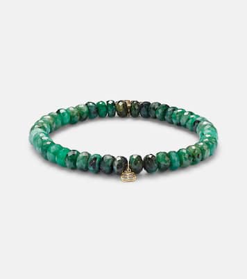 Pulsera Evil Eye de oro de 14 ct con flecos y diamantes | Sydney Evan