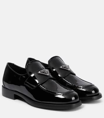 Mocassins en cuir verni à logo | Prada