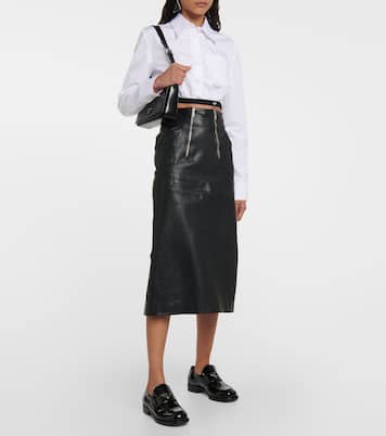 Mocassins en cuir verni à logo | Prada