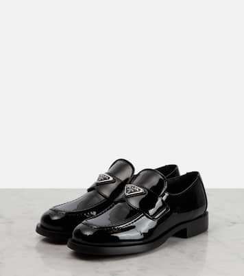 Mocassins en cuir verni à logo | Prada