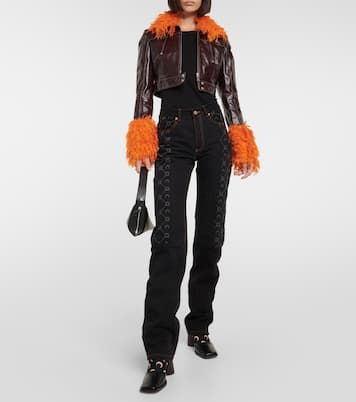 Bedruckte Stiefel mit Leder | Marine Serre