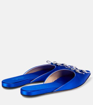 Slippers in raso con cristalli | Giambattista Valli