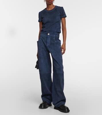 Weite Hose Cassidy aus Veloursleder | Stouls