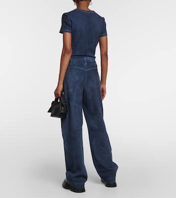 Weite Hose Cassidy aus Veloursleder | Stouls