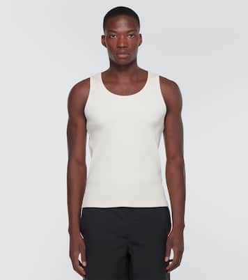 Ribbed-knit cotton-blend jersey tank top | Bottega Veneta