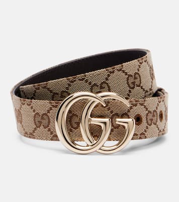 GG Marmont leather-trimmed belt | Gucci