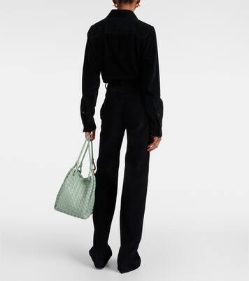 High-rise cotton corduroy straight pants | Bottega Veneta
