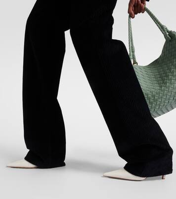 High-rise cotton corduroy straight pants | Bottega Veneta