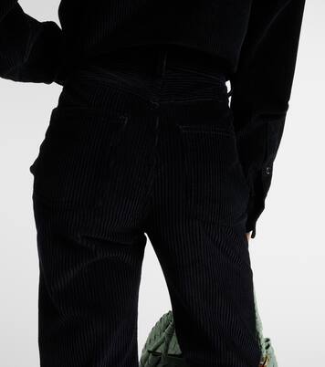 High-rise cotton corduroy straight pants | Bottega Veneta
