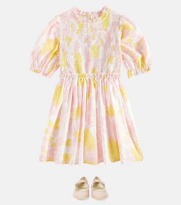 Pop puff-sleeve floral cotton dress | Zimmermann Kids