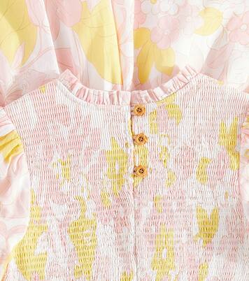 Pop puff-sleeve floral cotton dress | Zimmermann Kids