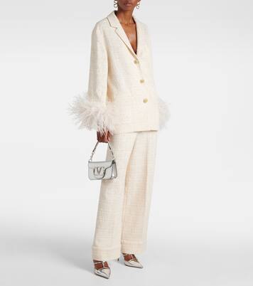 Jacke Mossi aus Tweed mit Federn | Valentino