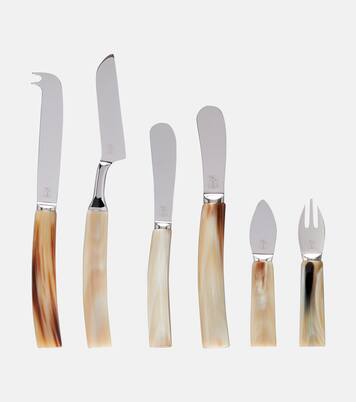 Horn and stainless steel cheese cutlery set | Brunello Cucinelli