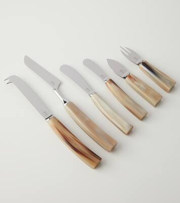 Horn and stainless steel cheese cutlery set | Brunello Cucinelli