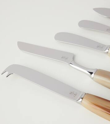 Horn and stainless steel cheese cutlery set | Brunello Cucinelli