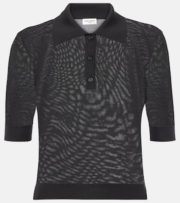 Cashmere, wool and silk polo shirt | Saint Laurent