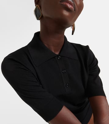 Cashmere, wool and silk polo shirt | Saint Laurent