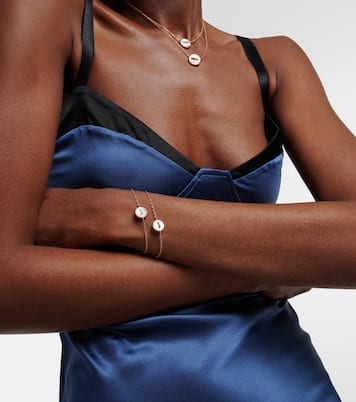 Pom Pom Dot 18kt rhodium-plated rose gold bracelet with mother-of-pearl and diamonds | Pomellato