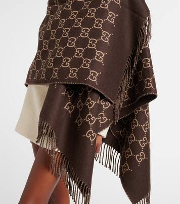 GG wool jacquard shawl | Gucci