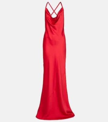 Open-back satin gown | Norma Kamali