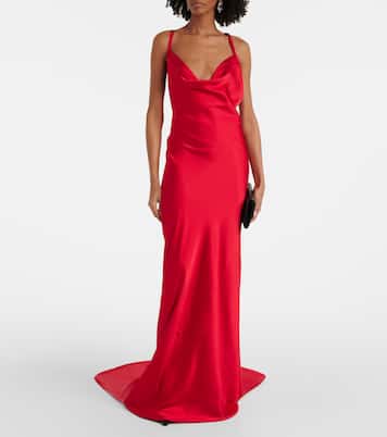 Open-back satin gown | Norma Kamali