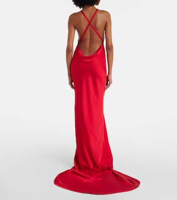 Open-back satin gown | Norma Kamali
