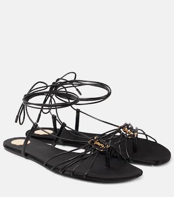 Babylone Cassandre leather sandals | Saint Laurent