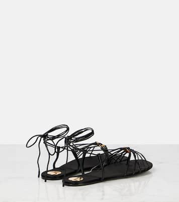 Babylone Cassandre leather sandals | Saint Laurent
